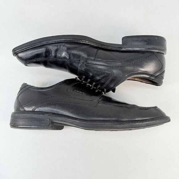 ECCO \'Windsor\' Black Leather Apron Toe Oxfords Lace Up EUR 45≈ US 11-11.5